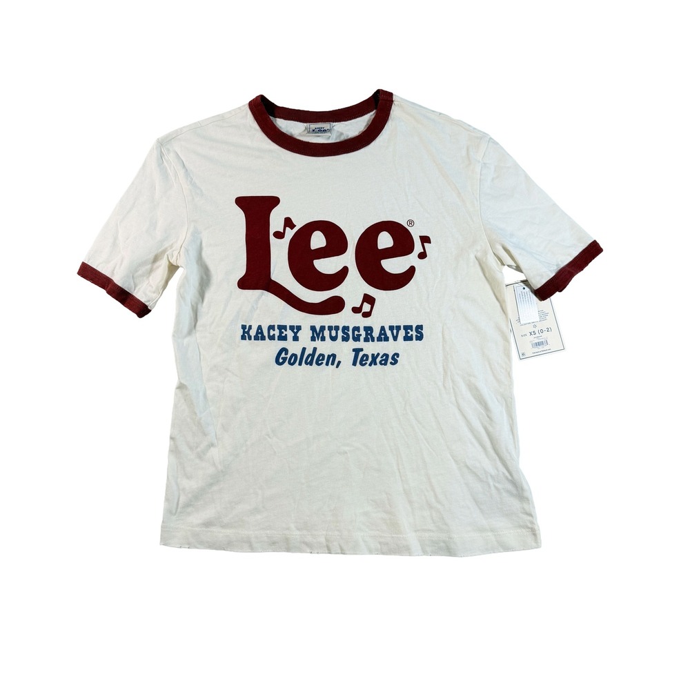 Lee x Kacey Musgraves Ringer T-Shirt Womens XS Golden Texas Graphic Tee NWT